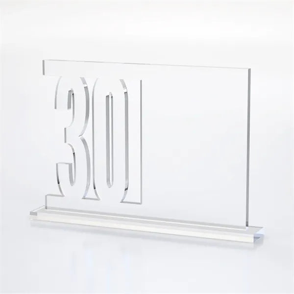 Anniversary Number Cutout Achievement Acrylic Award on Base