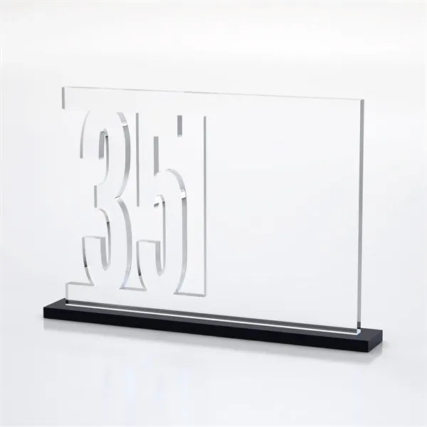 Anniversary Number Cutout Achievement Acrylic Award on Base