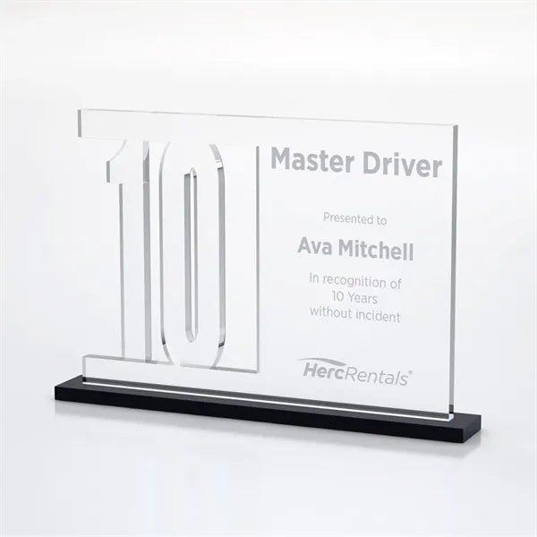 Anniversary Number Cutout Achievement Acrylic Award on Base