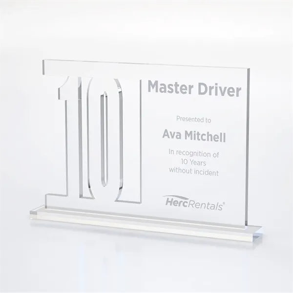 Anniversary Number Cutout Achievement Acrylic Award on Base