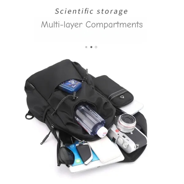 Anti Theft Sling Backpack Crossbody Bag Water Bottle Holder