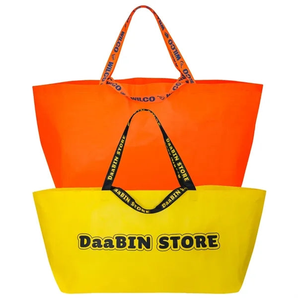 Large IKEA-Inspired Shopping Bag with Full Color Handles