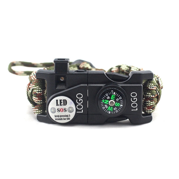 20 In 1 Multifunctional Paracord Bracelet With SOS LED Compa