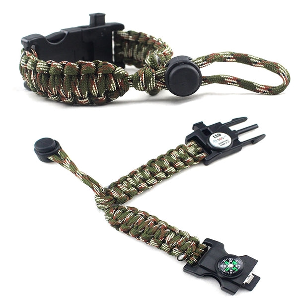 20 In 1 Multifunctional Paracord Bracelet With SOS LED Compa