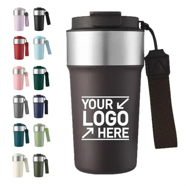 17 Oz Portable Stainless Steel Straw Coffee Bottle