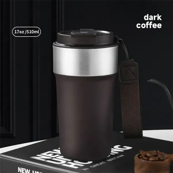 17 Oz Portable Stainless Steel Straw Coffee Bottle