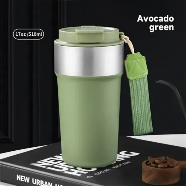 17 Oz Portable Stainless Steel Straw Coffee Bottle