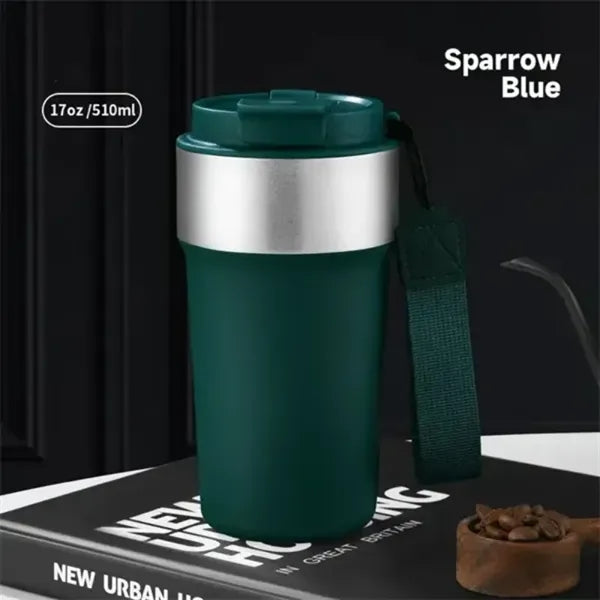 17 Oz Portable Stainless Steel Straw Coffee Bottle