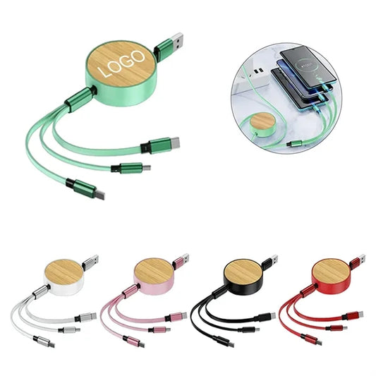Bamboo Retractable 3-in-1 Charger