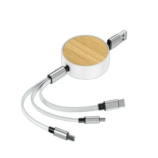 Bamboo Retractable 3-in-1 Charger