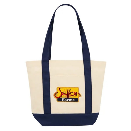 Chic Trader Joe's-Inspired Mini Canvas Embroidered Tote Bag