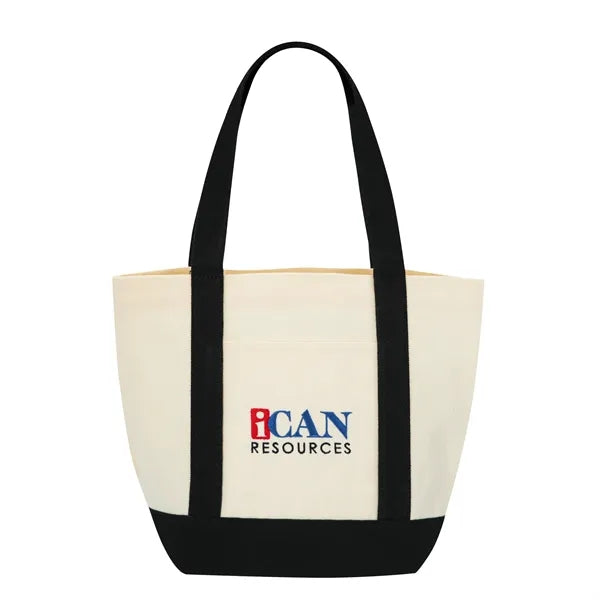 Chic Trader Joe's-Inspired Mini Canvas Embroidered Tote Bag