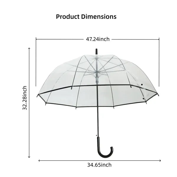 Arched transparent umbrella