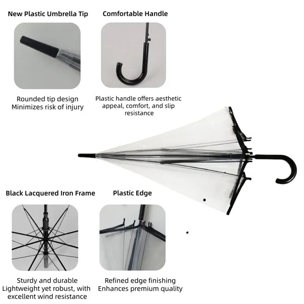Arched transparent umbrella