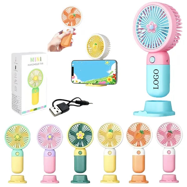 Mini Cartoon Flower Handheld Fan For Kids