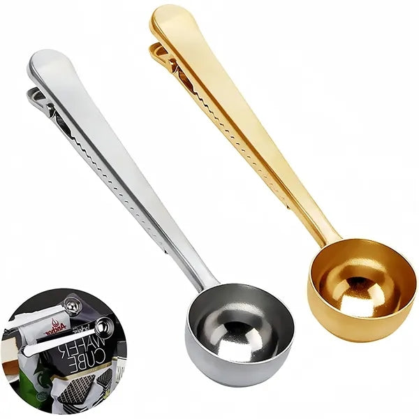 Stainless Steel Coffee Scoop Clip Measuring Spoon