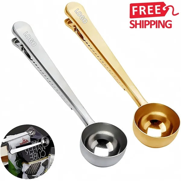Stainless Steel Coffee Scoop Clip Measuring Spoon