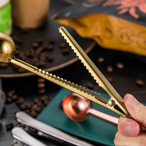 Stainless Steel Coffee Scoop Clip Measuring Spoon