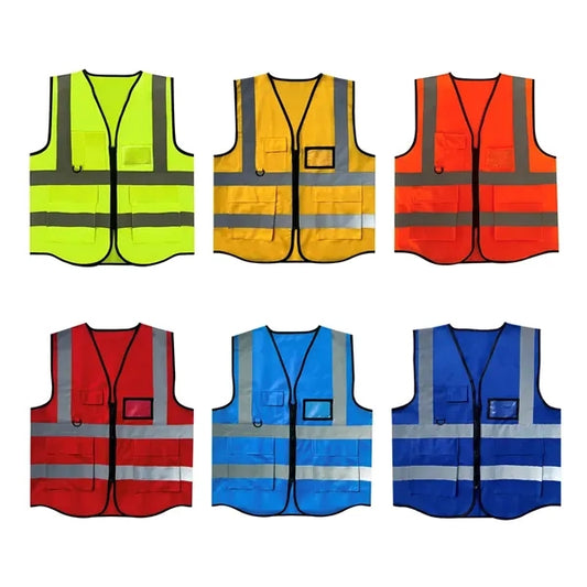 High Visibility Zippered Safety Vest With Pockets