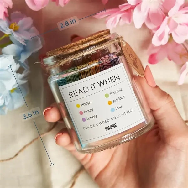 Glass Wish Jar W/Inspirational Scripture Cards