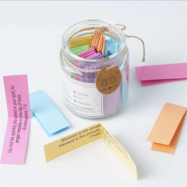 Glass Wish Jar W/Inspirational Scripture Cards