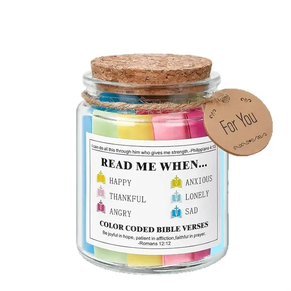 Glass Wish Jar W/Inspirational Scripture Cards