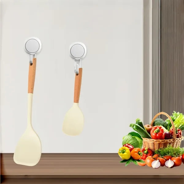 Silicone Kitchen Utensil Wooden Handle Cooking Tool