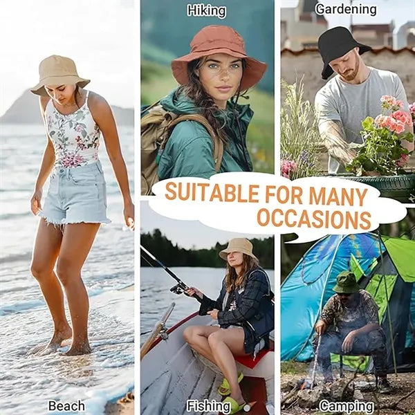 Foldable Wide Brim Bucket Hat