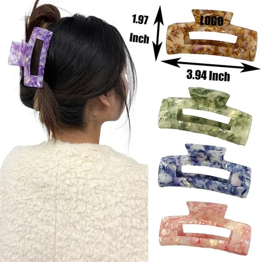 Summer New 3.94Inch Large Rectangular Acetate Hair Clip
