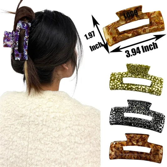 Fashion New 3.94Inch Large Rectangular Acetate Hair Clip