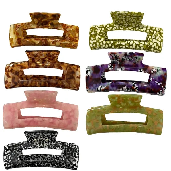 Fashion New 3.94Inch Large Rectangular Acetate Hair Clip