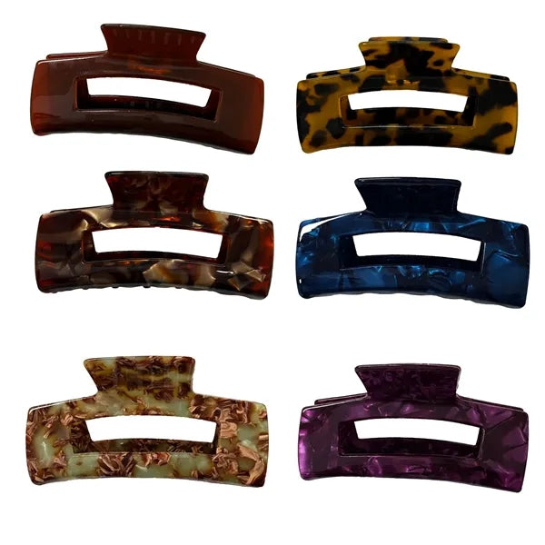 New 3.94Inch Large Rectangular Women Acetate Hair Clip