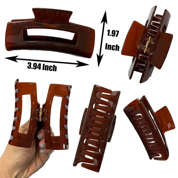 New 3.94Inch Large Rectangular Women Acetate Hair Clip