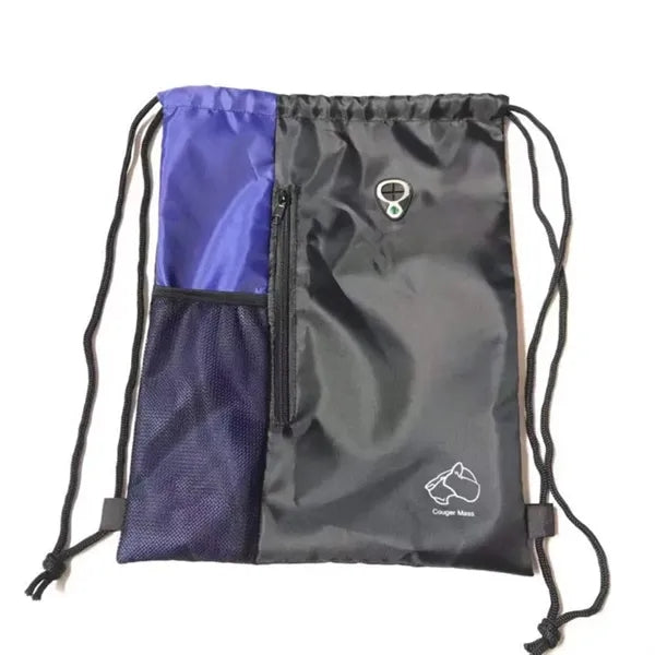 Two-tone Oxford Drawstring Backpack with Zipper Pocket