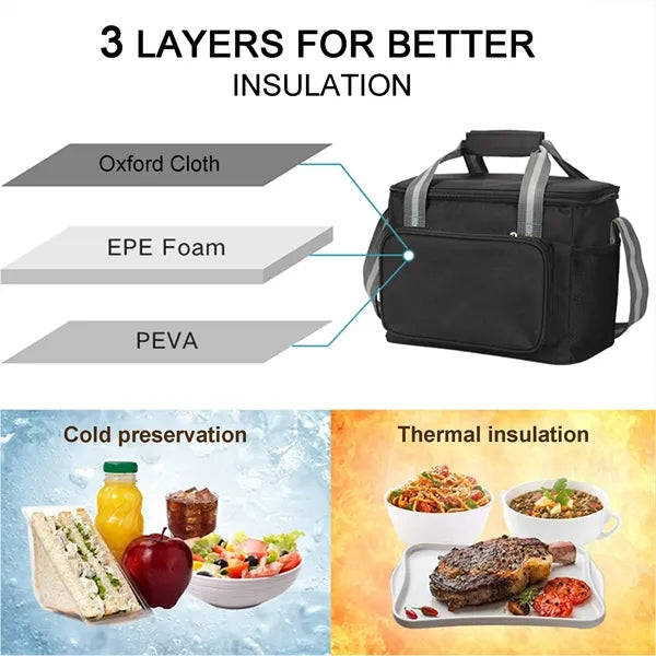15L Portable Waterproof Insulated Lunch Bag