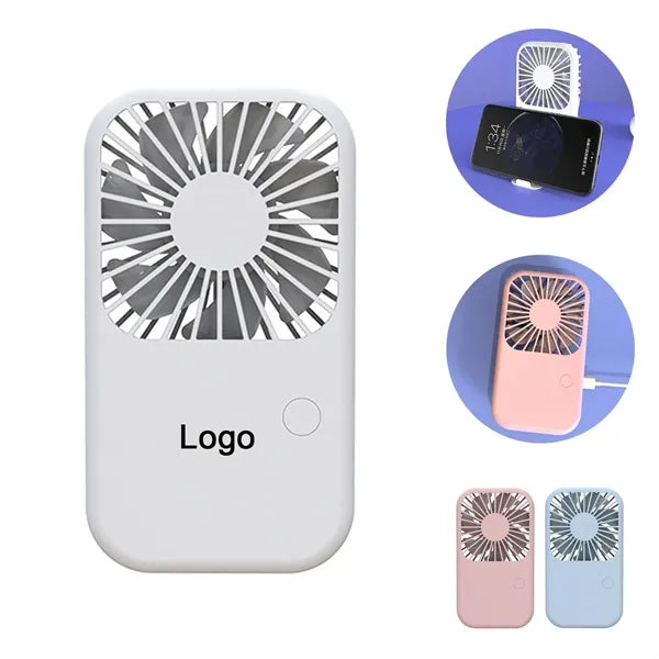 Rechargeable Portable Mini Fan With Phone Stand