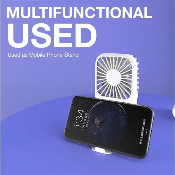Rechargeable Portable Mini Fan With Phone Stand
