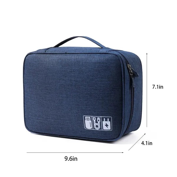 Portable Electronics Organizer Travel Cable Storage Bag