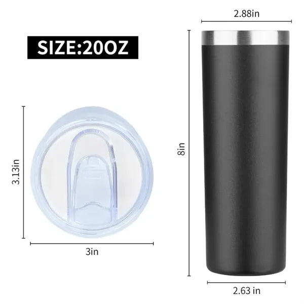 20oz Stainless Steel Insulated Slim Tumblers with Lids