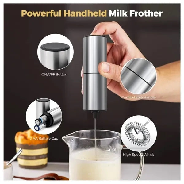 Stainless Steels Milk Frother Handheld Whisk