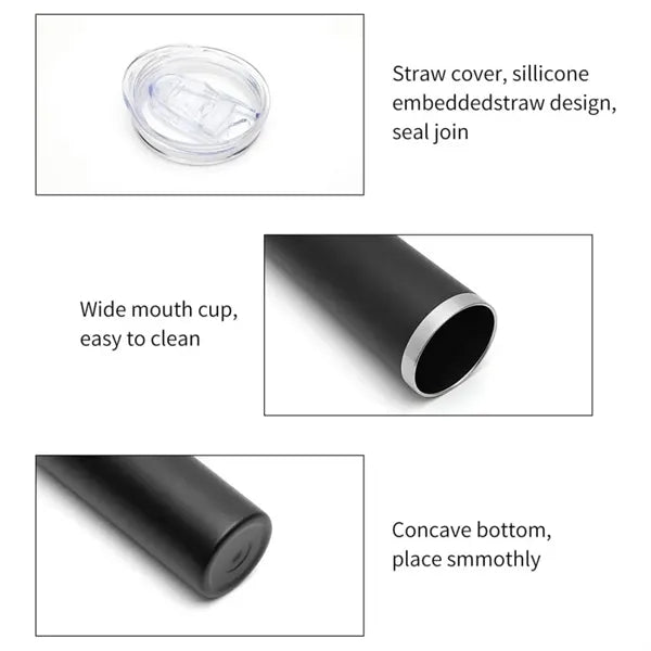 20oz Stainless Steel Insulated Slim Tumblers with Lids