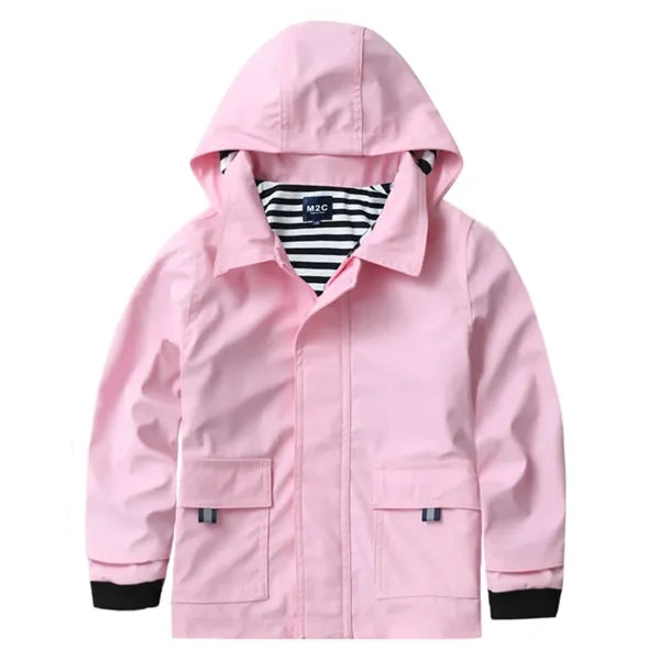 Boys And Girls Outdoor Camping PU Hooded Jacket