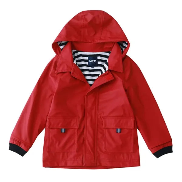 Boys And Girls Outdoor Camping PU Hooded Jacket
