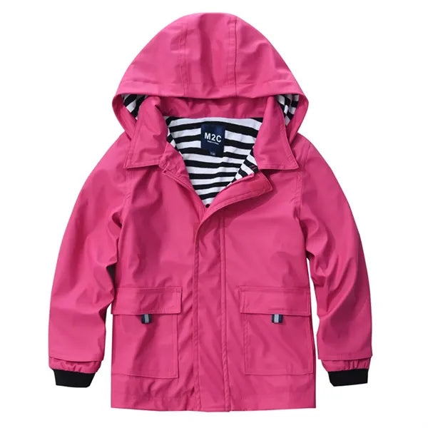 Boys And Girls Outdoor Camping PU Hooded Jacket