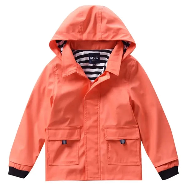 Boys And Girls Outdoor Camping PU Hooded Jacket