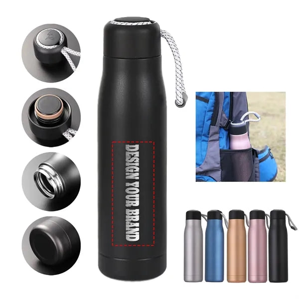 18oz Stainless Steel Insulated Water Bottle w/ Screw Lid