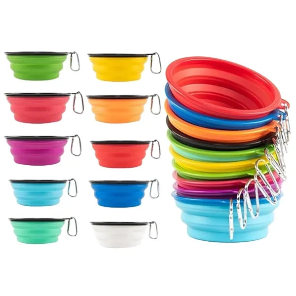 Foldable Pet Dish with Secure Hook