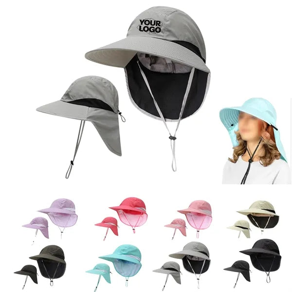 Lightweight Wide Brim Sun Hat with Neck Flap