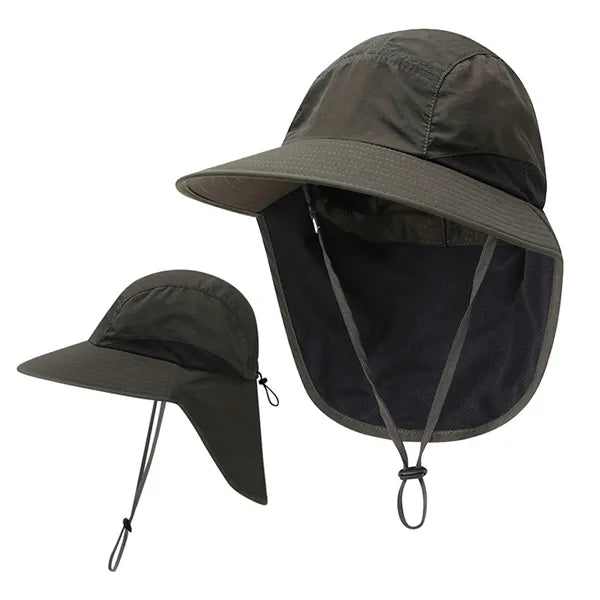 Lightweight Wide Brim Sun Hat with Neck Flap