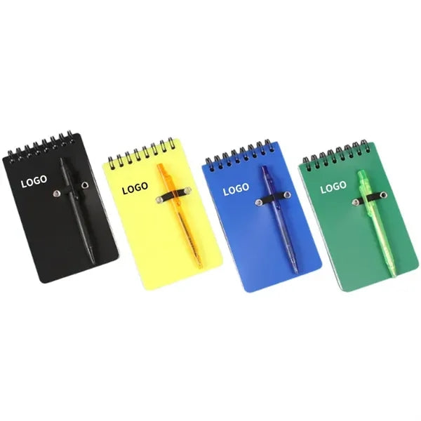 Pocket Mini PP Cover Memo Notebook With Pen Notepad